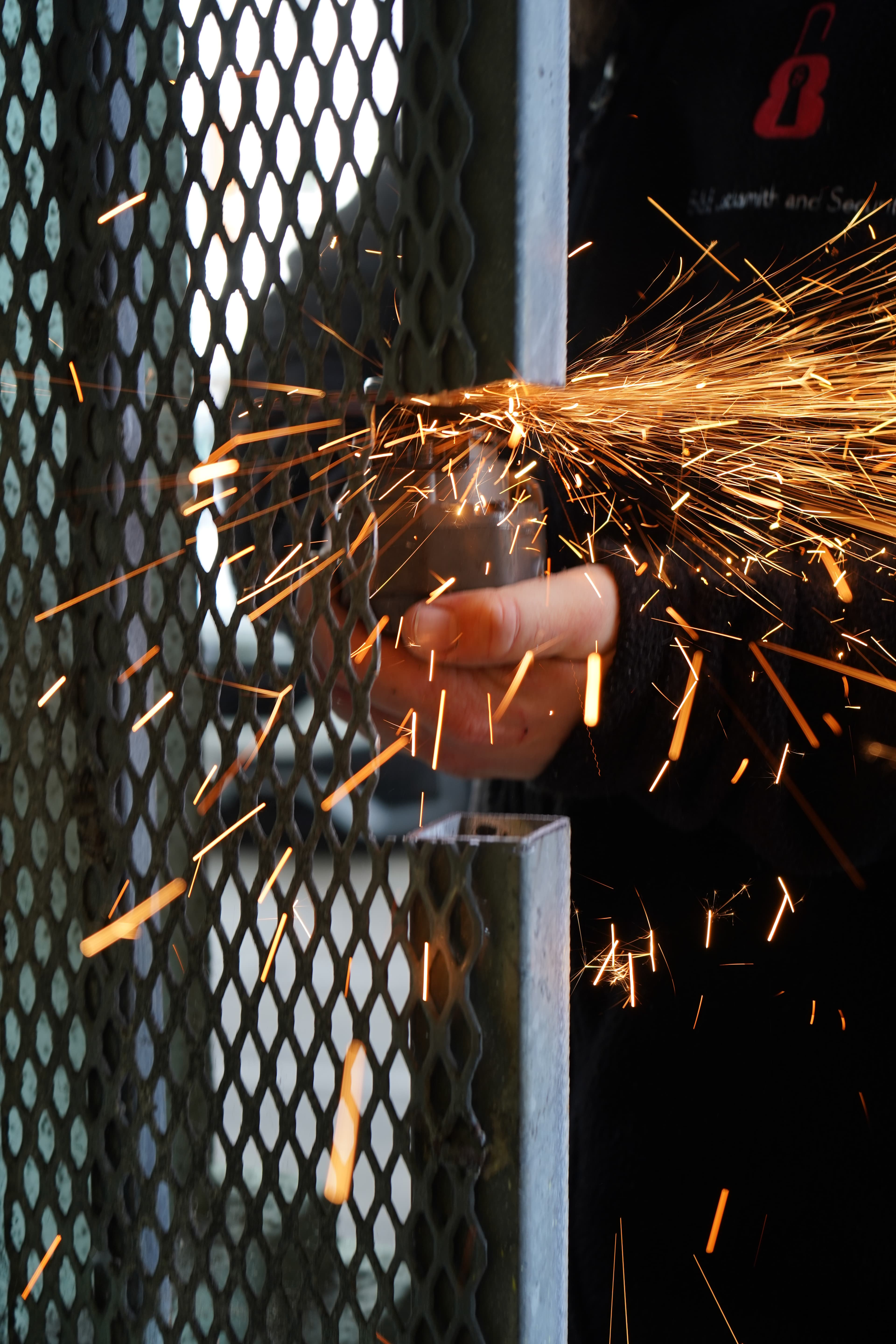 Locksmith technician at work