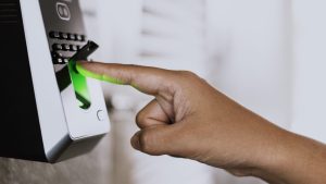 Keyless access control system in operation with door